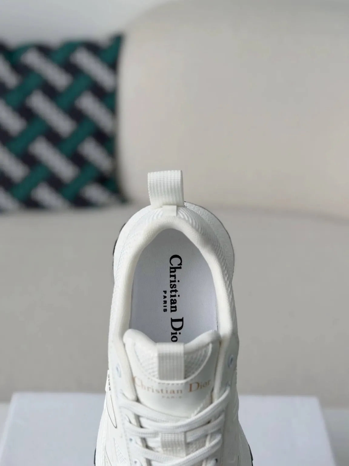 Dior Chrono Sneaker – All-White Technical Mesh & Leather – HolloShoe